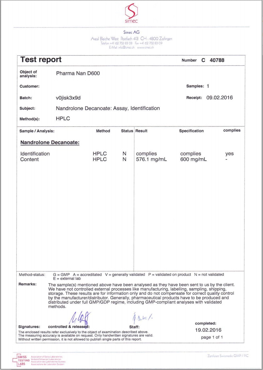 PHARMA NAN D 600 dosage report