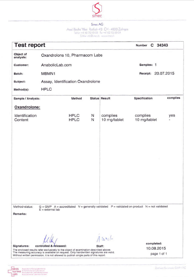 OXANDROLONOS Oxandrolonos - dosage report