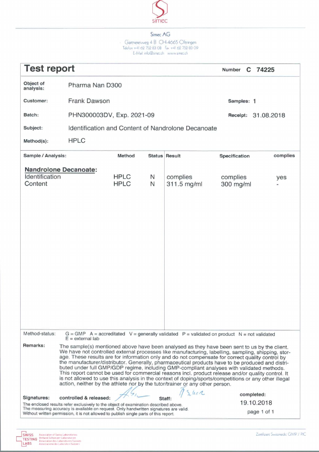 PHARMA NAN D 300 dosage report